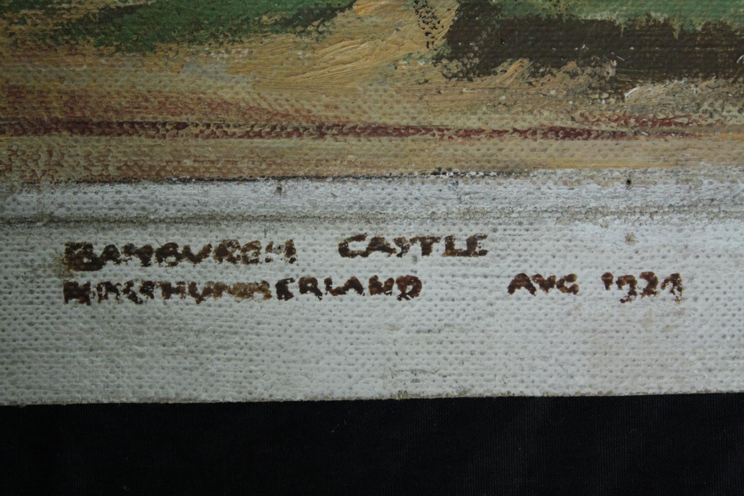 Archibald Elliot Haswell-Miller (British. 1887 - 1979. Acrylic on canvas. Bamburgh Castle. Signed - Image 4 of 5