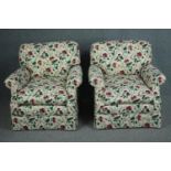 A pair of contemporary armchairs. H.80 W.84cm. (each)