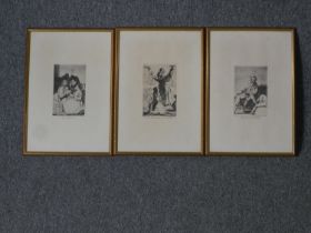 After Francisco Goya (Spanish. 1746 – 1828). Four lithographs from Los Caprichos (The Caprices).