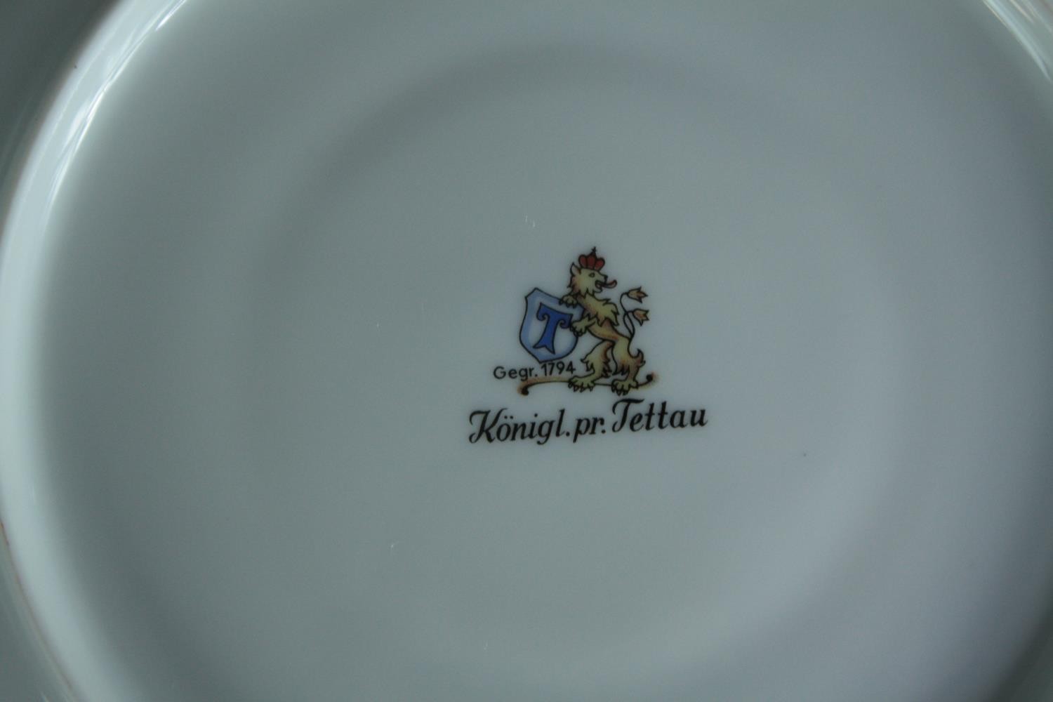 A large Konigl Pr Tettau tea set made up of two teapots, a coffee pot, sugar bowls, creamers, side - Image 15 of 15