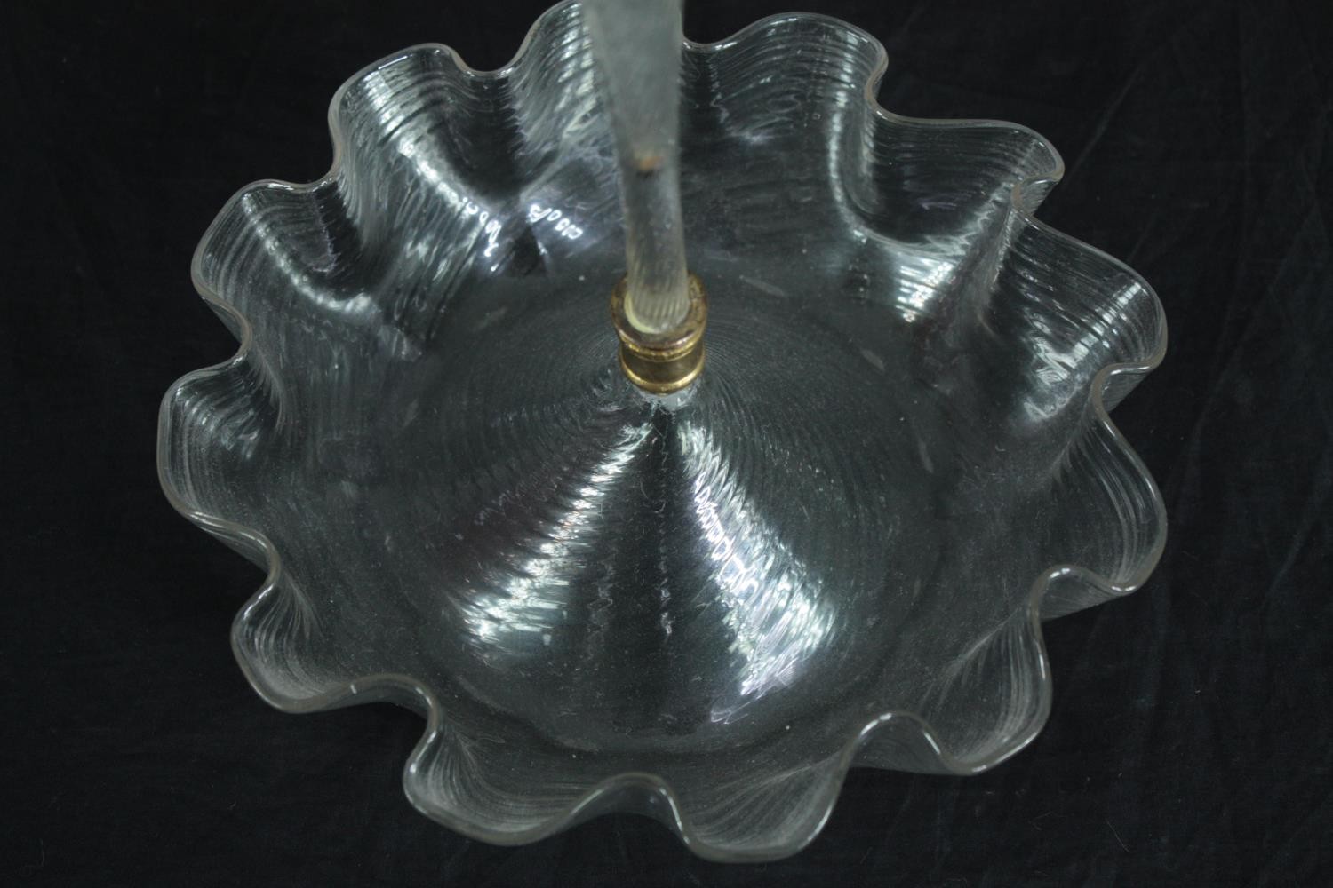 An ornate glass stem vase in the shape of flower. early twentieth century. H.39 cm. - Image 3 of 4