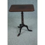 Lamp or occasional table, Georgian mahogany with tilt top action. H.68 W.56 D.42cm.