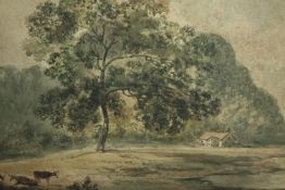 After John Sell Cotman (British. 1782 – 1842). Watercolour painting. Landscape. Foxed. H.39 W.50 cm.
