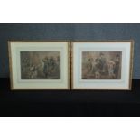 A pair of framed prints. Engravings. H.47 W.54 cm. (each)