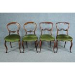 Dining chairs, two pairs Victorian mahogany.