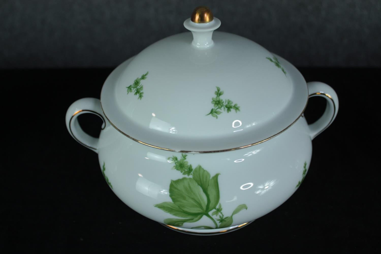 A large Konigl Pr Tettau tea set made up of two teapots, a coffee pot, sugar bowls, creamers, side - Image 10 of 15