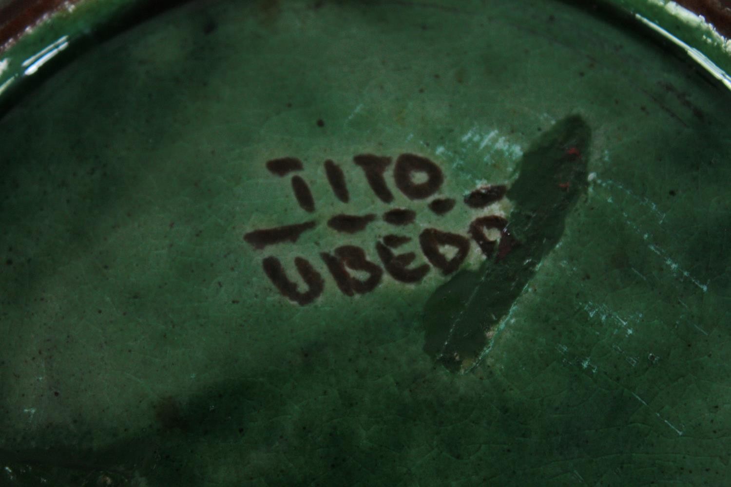 Two hand painted decorative plates with a wild boar and a chicken. Signed by the maker on the - Image 7 of 7