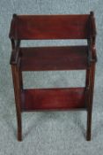 A C.1900 mahogany book trough. H.58 W.36 D.24cm. (Part missing as seen).