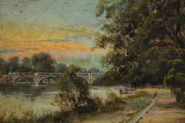 James Lewis (1861 - 1934). Richmond Bridge. Signed lower right. Framed. H.28 W.39 cm.