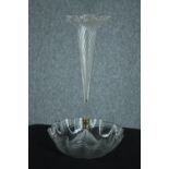 An ornate glass stem vase in the shape of flower. early twentieth century. H.39 cm.