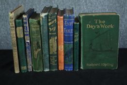 A collection of late Victorian literature including the first American edition of Rudyard Kipling'