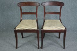 Dining chairs, a pair Regency mahogany.