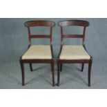 Dining chairs, a pair Regency mahogany.