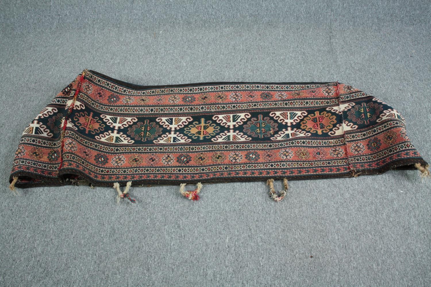 A Shahsavan flatweave Mafrash with geometric design. L.113 W.48cm.