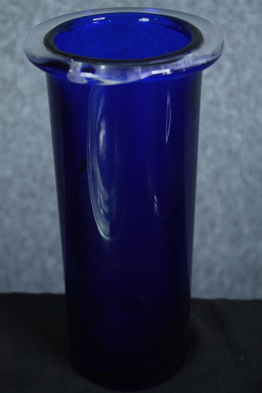 Two studio glass vases and two plates. One bearing the legend 'D&S 6.9.97'. Dia.39cm. (largest) - Image 8 of 8