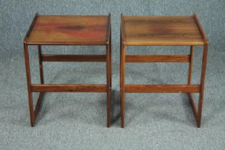 Lamp or occasional tables, a pair mid century vintage. H.45 W.38 D.37cm. (each)