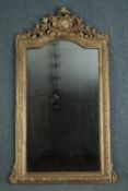 Pier mirror, 19th century giltwood and gesso framed with its original plate. H.156 W.84cm.