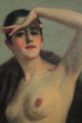 Oil painting on canvas. Nude portrait study. Probably French and painted around 1920. Unsigned. H.65