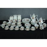 Johnston Brothers, Staffordshire dining set. Comprising six coffee cups and saucers, six tea cups