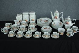Johnston Brothers, Staffordshire dining set. Comprising six coffee cups and saucers, six tea cups
