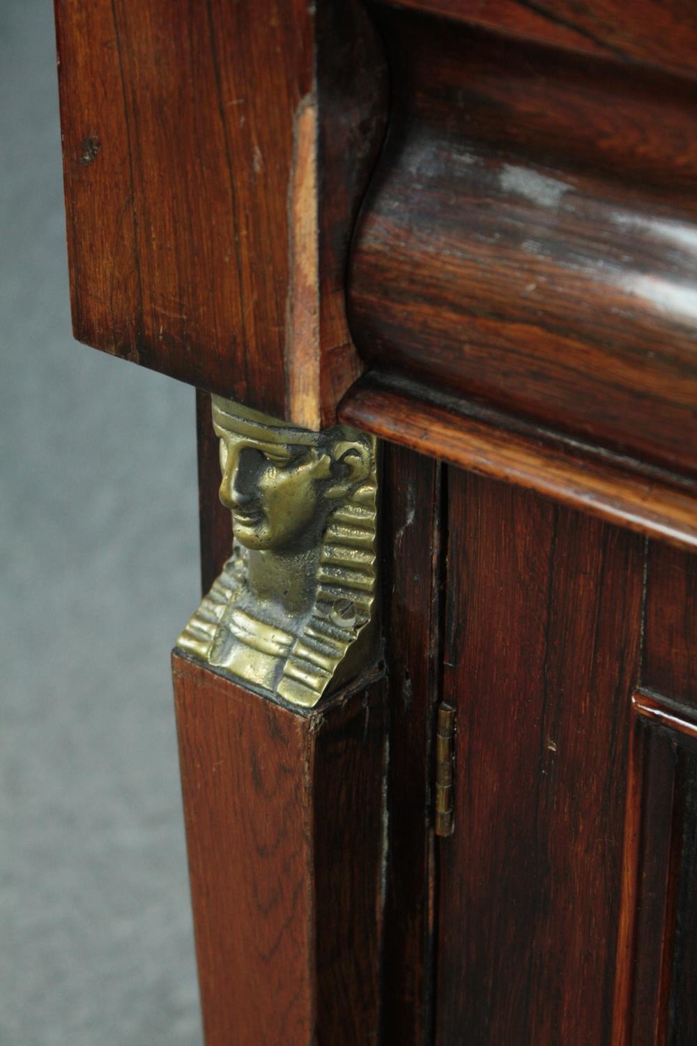 Chiffonier, Regency rosewood Egyptian revival with ormolu mounts. H.91 W.106 D.40cm. - Image 6 of 7