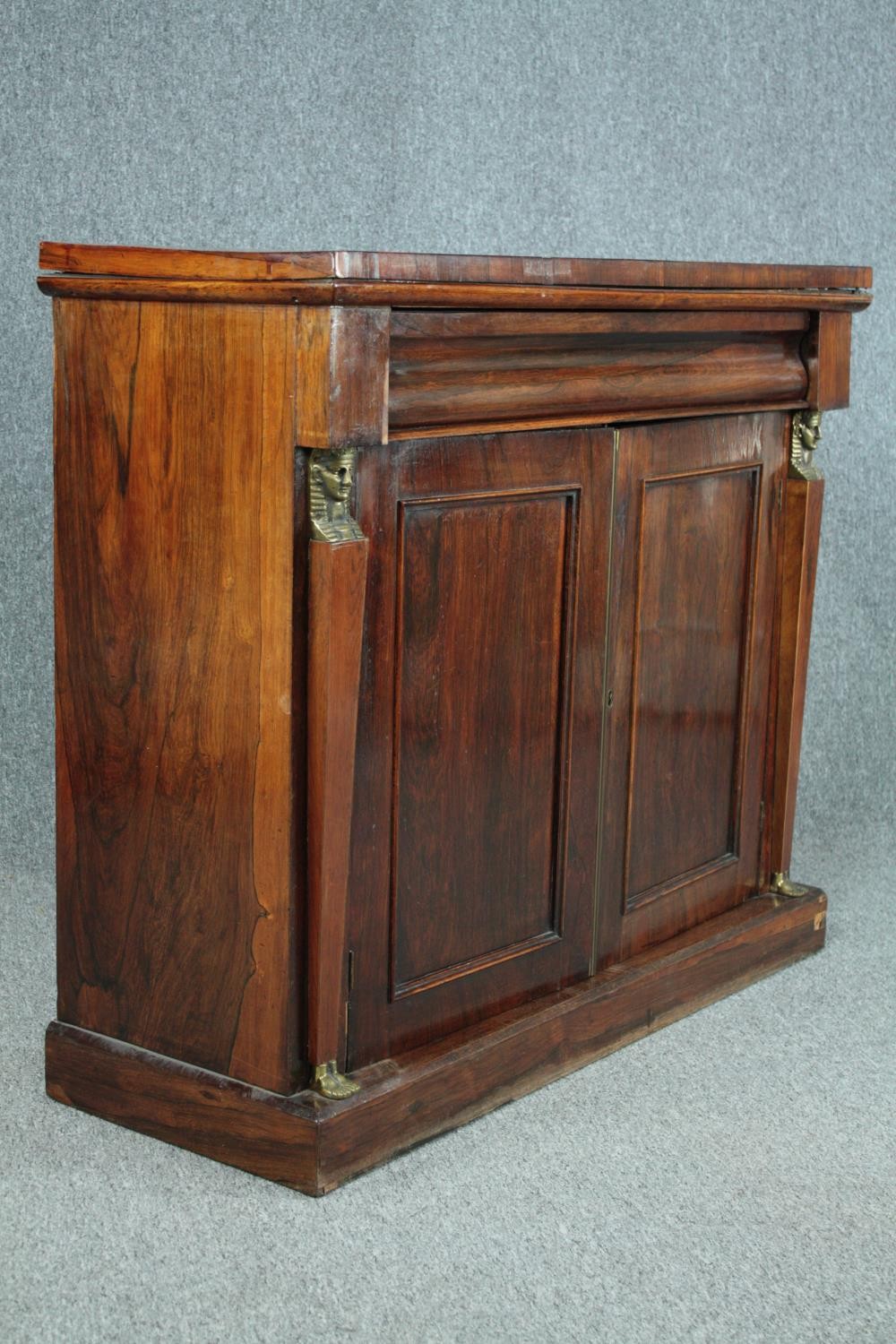 Chiffonier, Regency rosewood Egyptian revival with ormolu mounts. H.91 W.106 D.40cm. - Image 3 of 7
