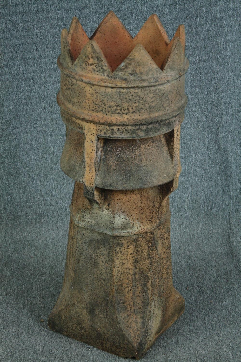 A 19th century terracotta chimney pot. H.88 Dia.30cm. - Image 3 of 5