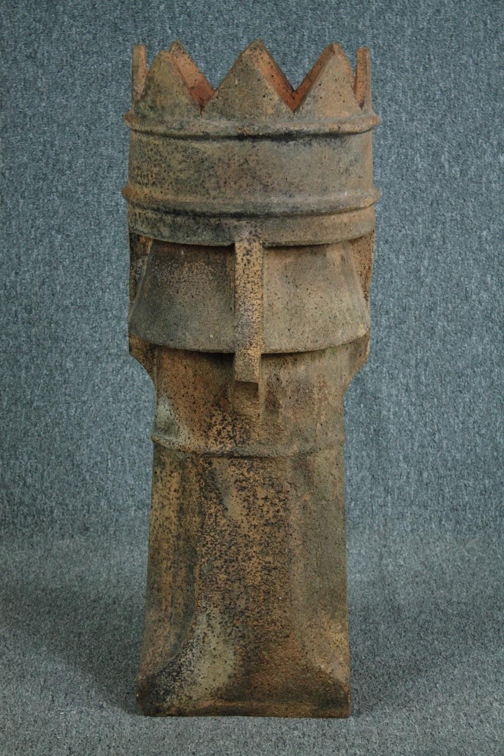 A 19th century terracotta chimney pot. H.88 Dia.30cm. - Image 2 of 5