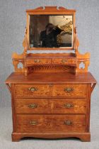 Dressing chest, 19th century pitch pine. H.172 W.114 D.50cm.