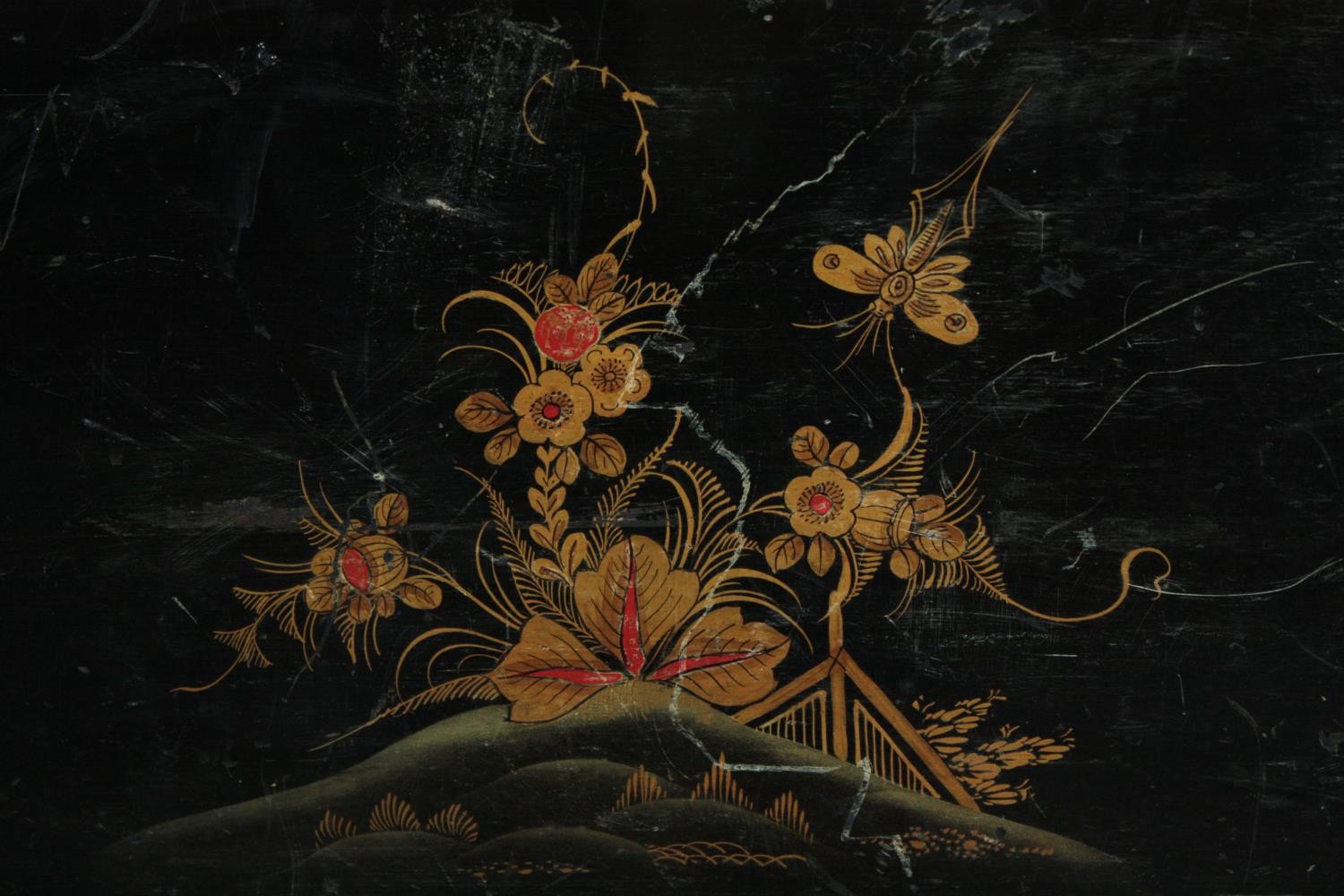 Magazine box, vintage Chinoiserie lacquered. H.48 W.46cm. - Image 4 of 5