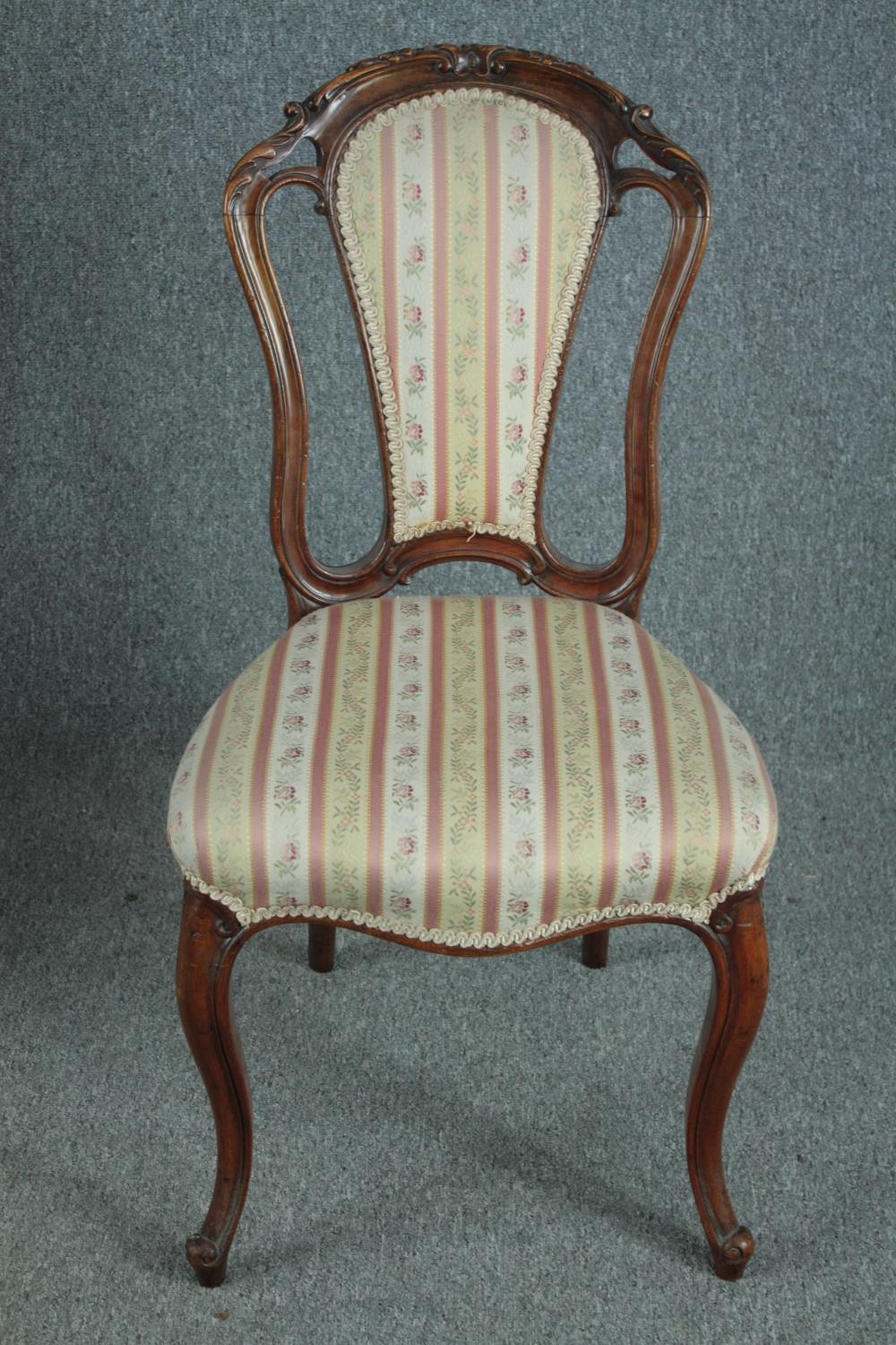 Dining chairs, a pair Victorian mahogany. - Image 2 of 5