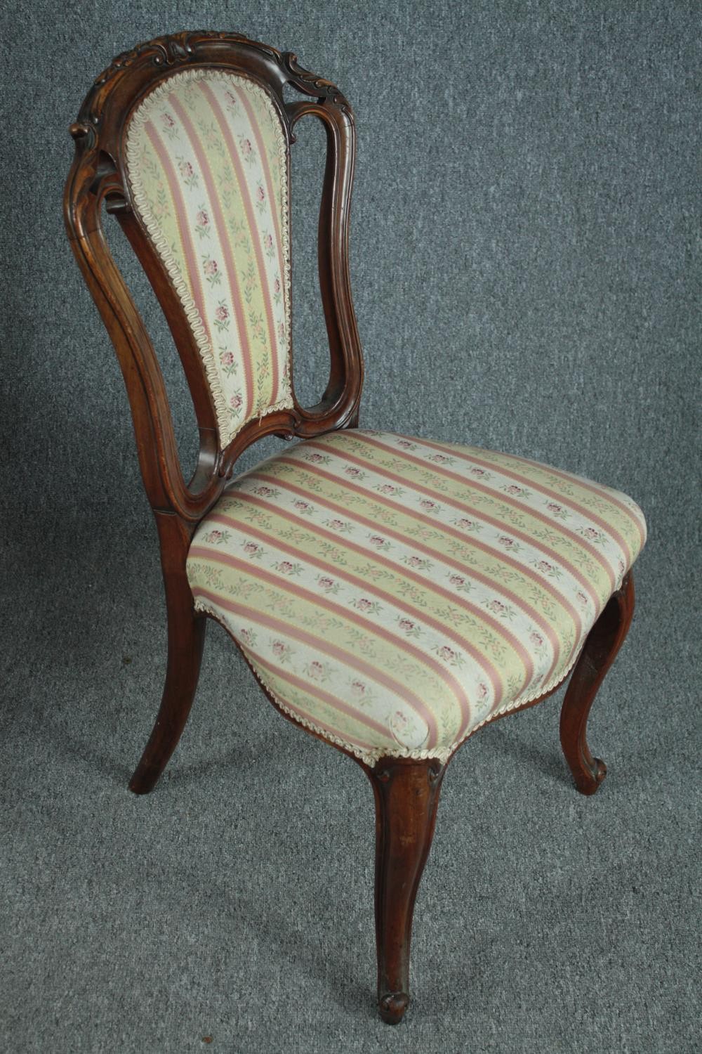 Dining chairs, a pair Victorian mahogany. - Image 3 of 5