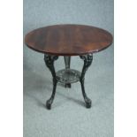 Pub table, vintage with heavy cast iron base. H.70 Dia.68cm.