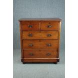 Chest of drawers, 19th century walnut. H.117 W.102 D.49cm.