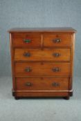 Chest of drawers, 19th century walnut. H.117 W.102 D.49cm.