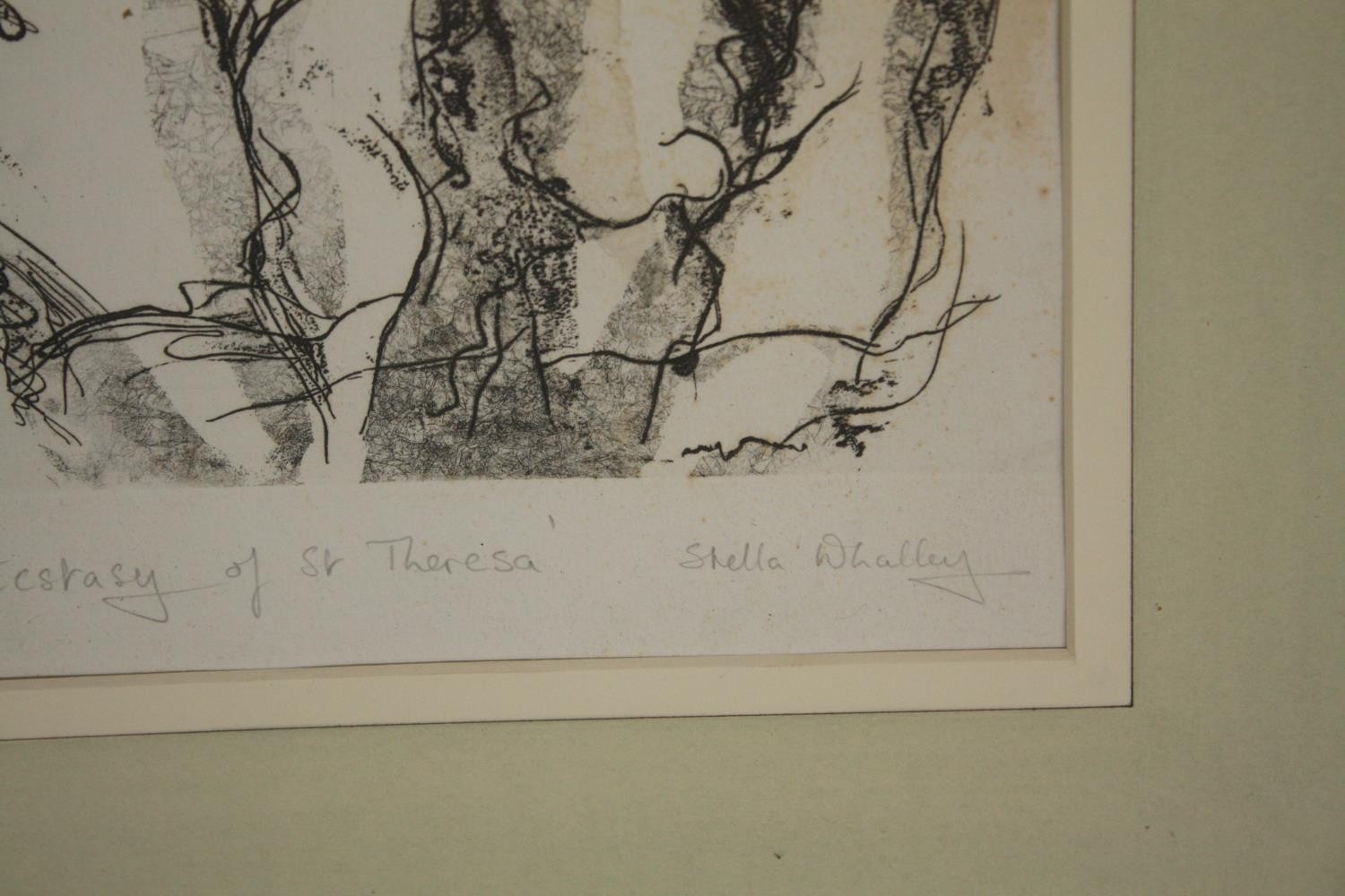 Stella Whalley. Etching titled the 'Ecstasy of St. Theresa'. Numbered 14/30. Signed. Framed and - Image 3 of 5