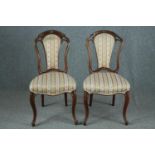 Dining chairs, a pair Victorian mahogany.