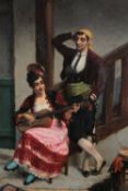 Oil on canvas. Spanish musician. Unsigned. Circa 1920. H.47 W.39 cm.