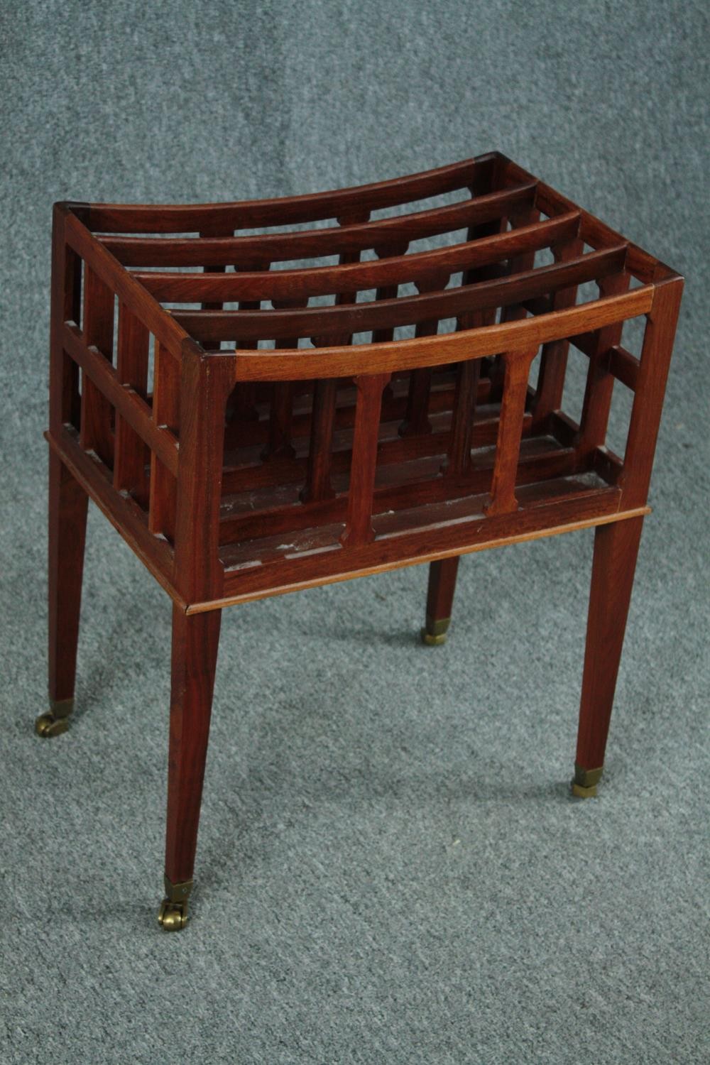 Canterbury magazine rack, mahogany Regency style. H.56 W.45 D.30cm. (Damage to one leg as shown). - Image 2 of 5