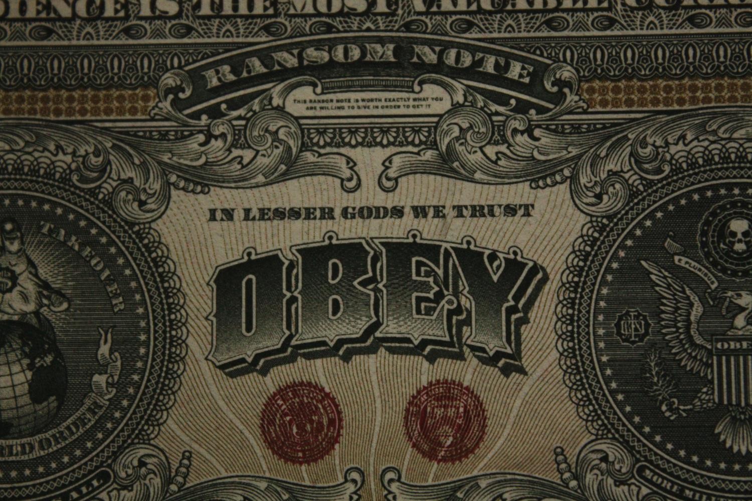 Shepard Fairey OBEY. Twelve double sided 'Bank of Capitalism' notes. "Obedience is the most valuable - Image 6 of 6