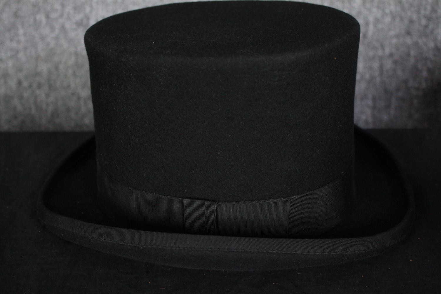 Two top hats and a Homburg. The black top hat made by PJ Powell. Size large, medium and size 7. - Image 2 of 8