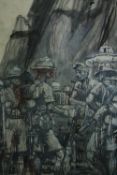 Archibald Elliot Haswell-Miller (British. 1887 - 1979). Ink and pastel on paper. British soldiers in