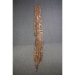 A very large Mid 20th century taxidermy Python snake skin. L.355 W.44cm. (widest)