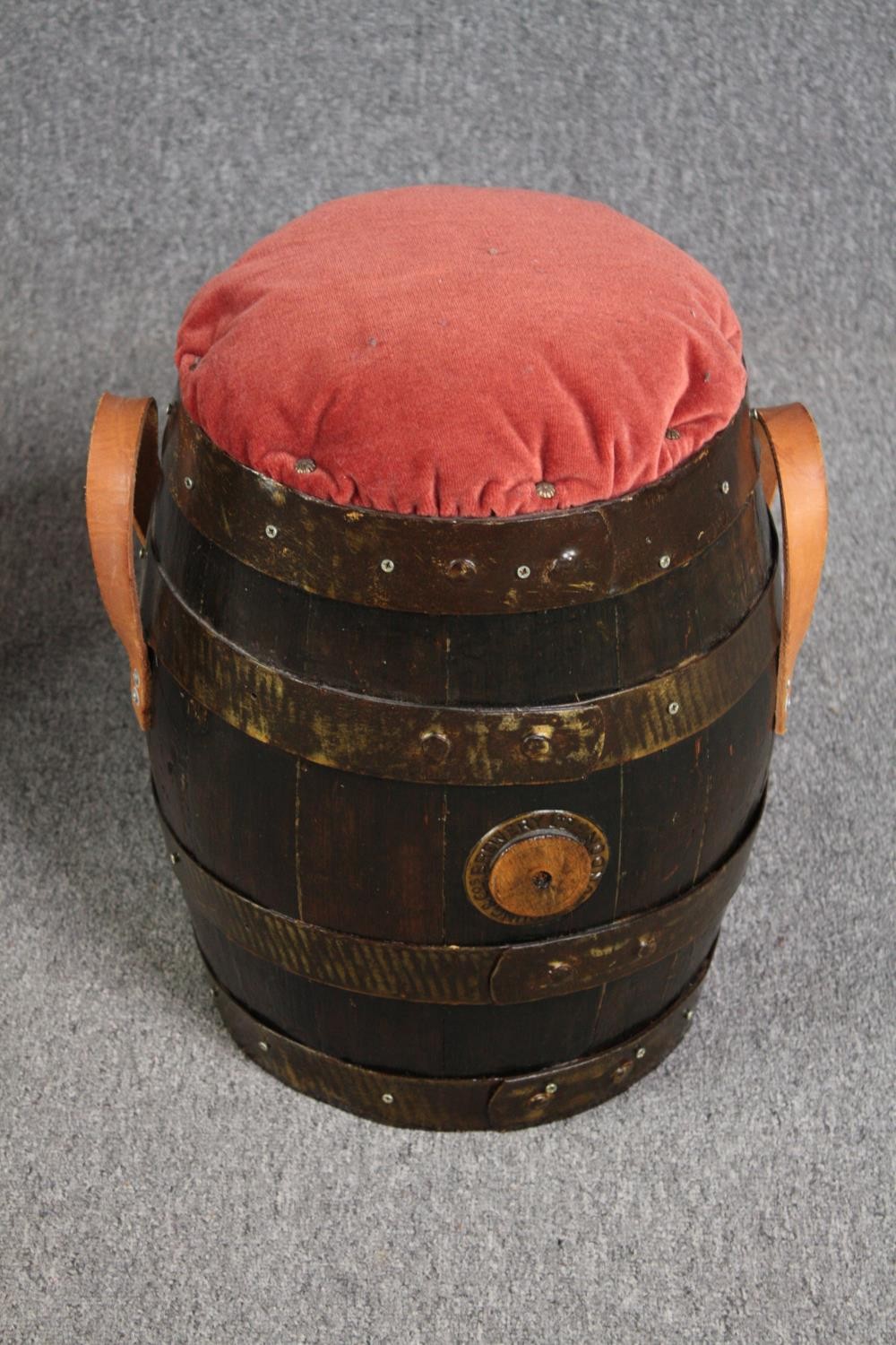 A pair of stools made from old coopered barrels. H.47 Dia.33cm. (each) - Image 2 of 5