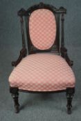 Nursing chair, Victorian walnut. H.84cm.