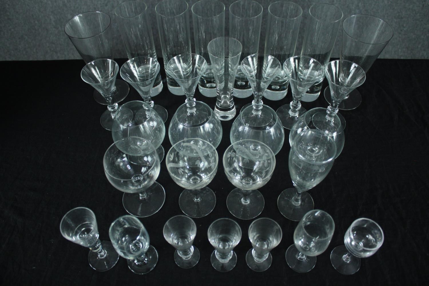 A mixed collection of stemmed glasses including six Kosta Boda highball glasses. H.19cm. (largest) - Image 2 of 6