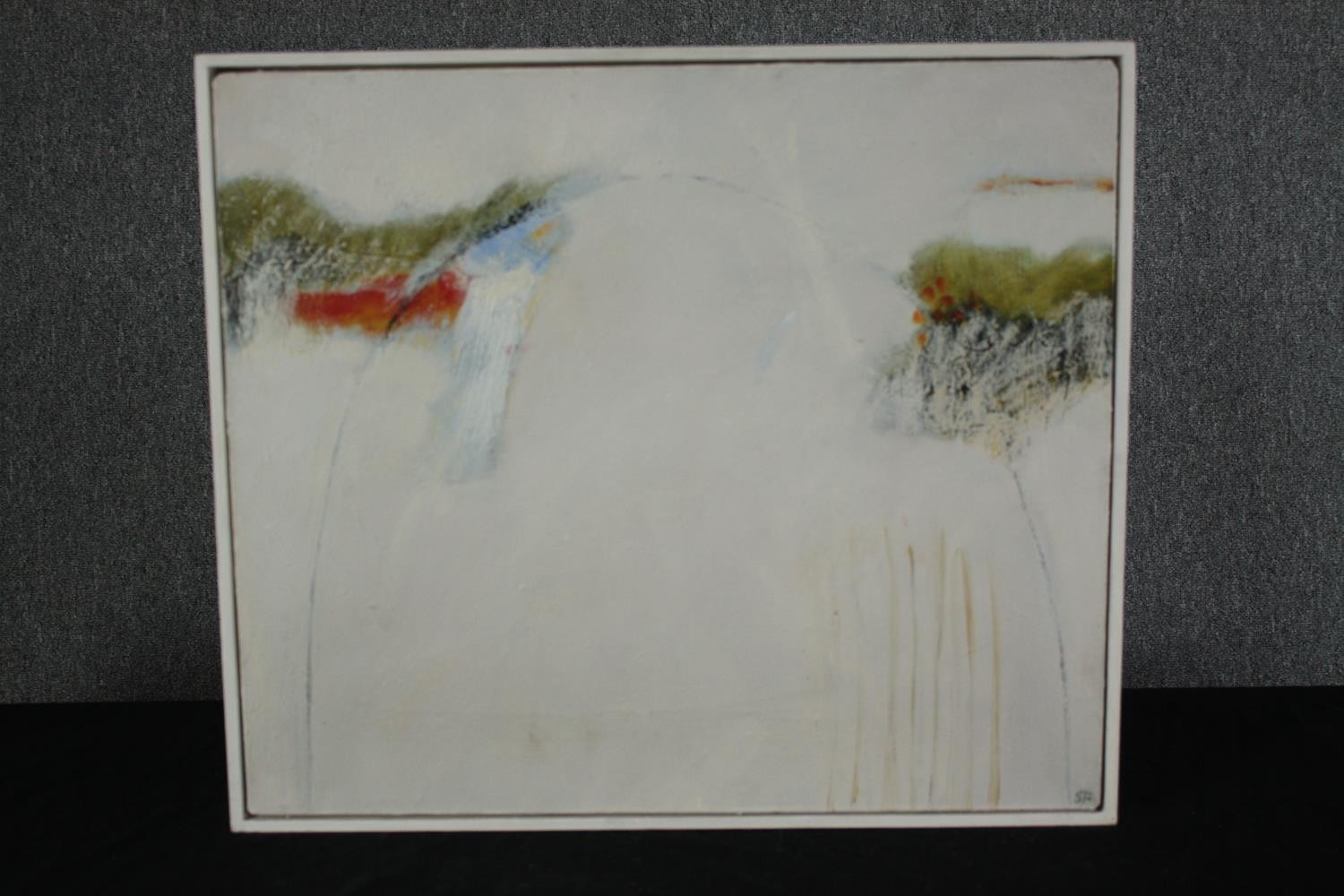 Shirley Foote. Oil on canvas titled 'Blue Remembered Hills'. Signed lower right with initials. H. - Image 2 of 4