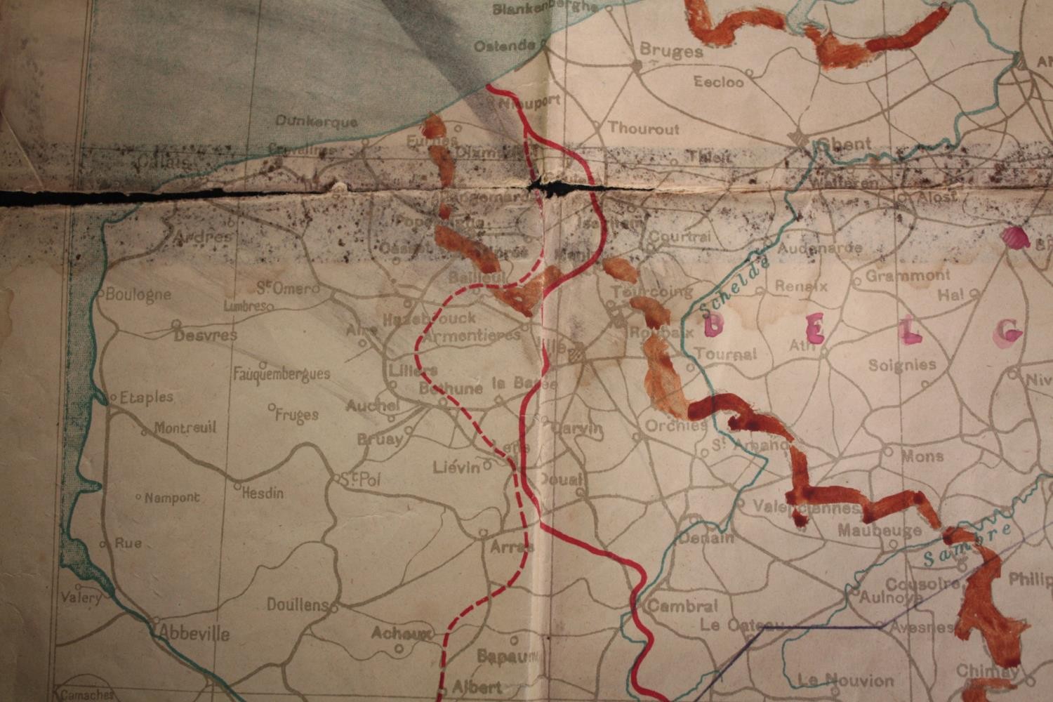 A fascinating trench or situation map detailing the allied advance from the 30th July to 5th - Image 4 of 7