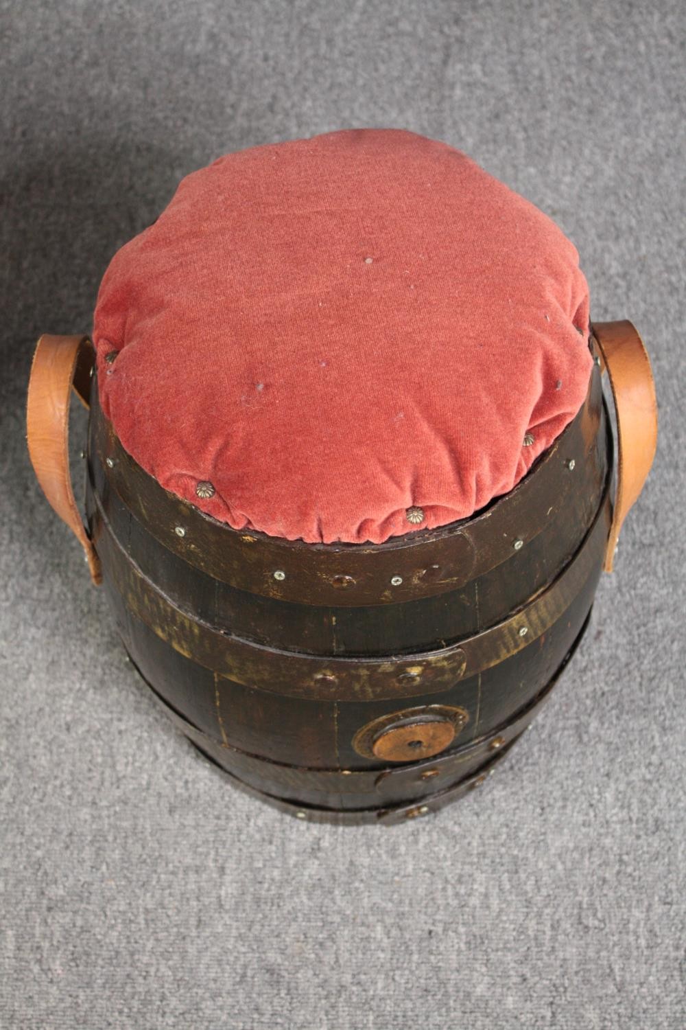 A pair of stools made from old coopered barrels. H.47 Dia.33cm. (each) - Image 3 of 5