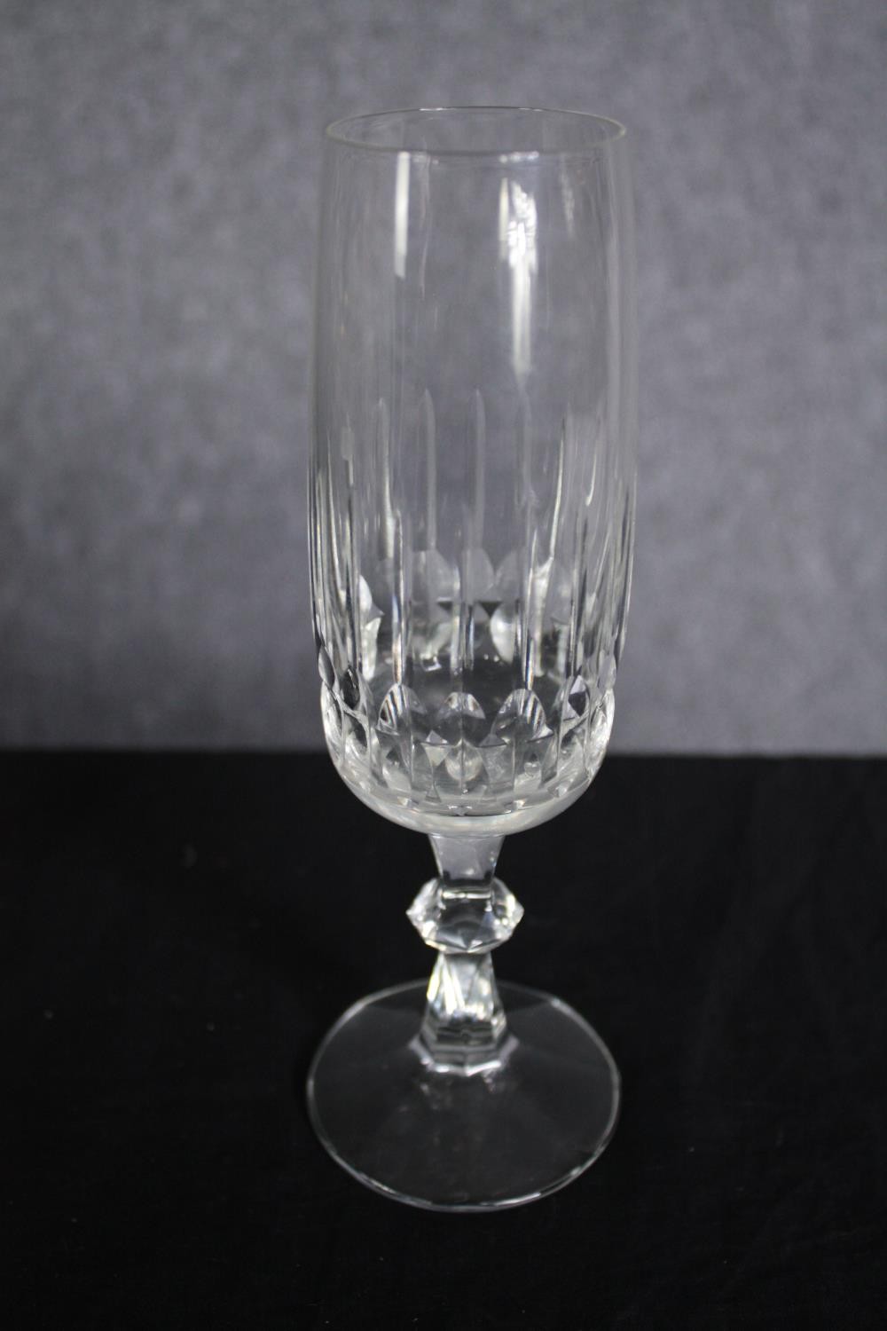 An assortment of mixed glass. Including sherry, wine and shot glasses and two jugs. H.28cm. ( - Image 3 of 6